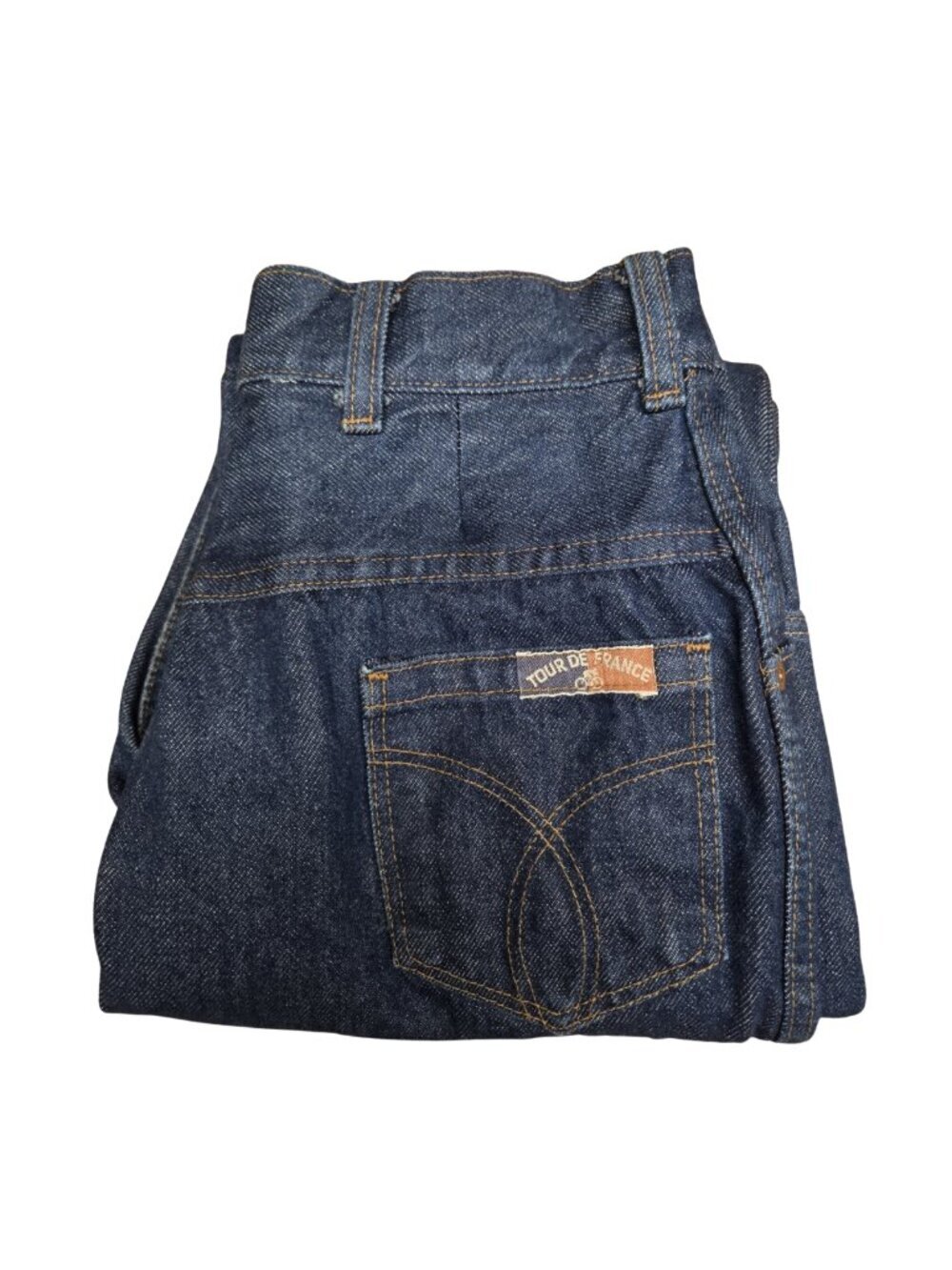 Vintage Tour de France High Rise Straight Leg Womens Jeans Dark Wash 28x33